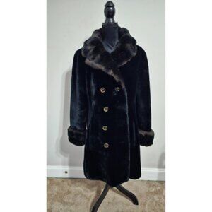 Borgazia Faux Fur Coat Styled by Faticmot Black Vintage Luxury Jacket
